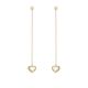 Heart Stone Drop Earrings - Gold