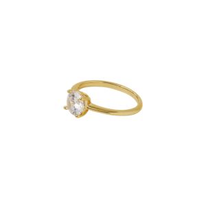 Gold-Plated Solitaire Ring